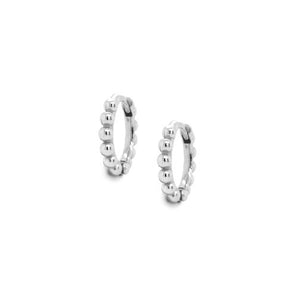 silver beaded huggies